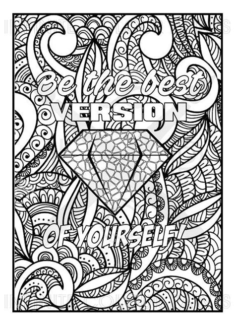Motivational Coloring Pages Be The Best Version Of Yourself Free