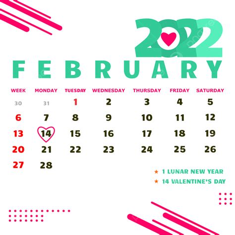 Gambar Desain Png Kalender Februari 2022 Kalender Februari Kasih