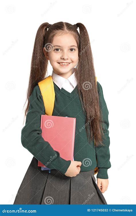 Little Girl In Stylish School Uniform Stock Photo Image Of Child