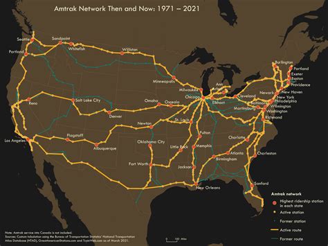 Amtrak Network Map Us United States Rail Railroad Map National System