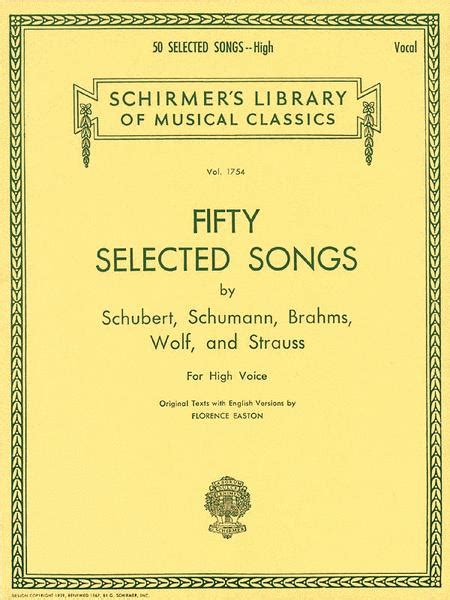 50 Selected Songs High Voice By Various Collection Two Copies Needed For Performance Sheet