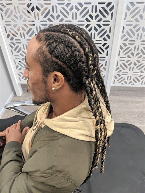 Learn how to create this easy hairstyle to own hair. Mens cornrows with creative style on the sides. | Allure ...