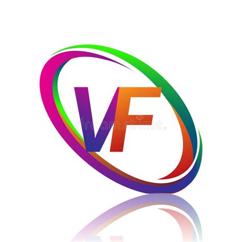 Letter Vf Logotype Design For Company Name Colorful Swoosh Vector Logo