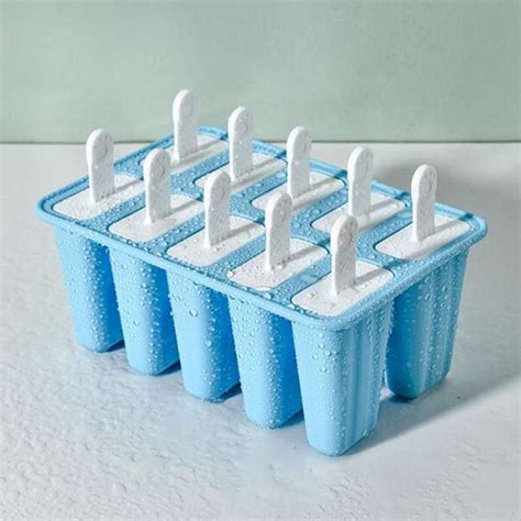 Jual Silicone Ice Pop Maker Mold Popsicle Ice Cream Frozen Molds 10