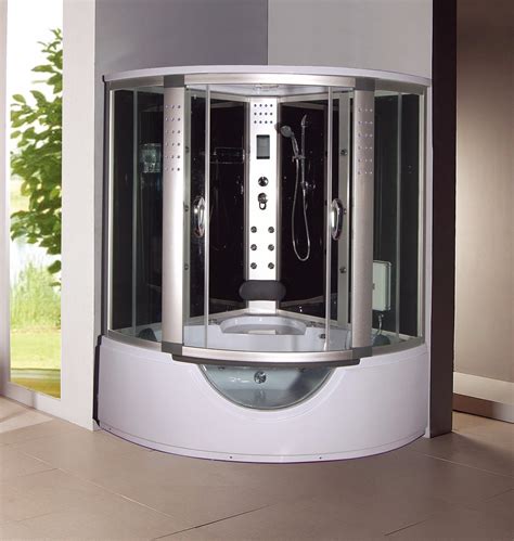 64 w x 88 h framed round sliding steam shower. 1001Now 9042 Corner Steam Shower Enclosure & Whirlpool Tub ...