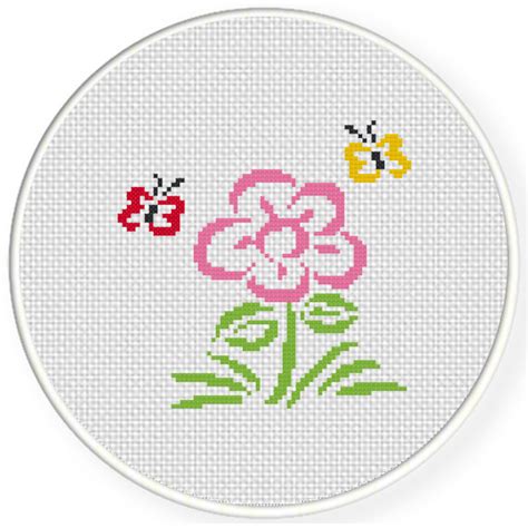 In free patterns , oriental. A Flower And Butterflies Cross Stitch Pattern - Daily ...