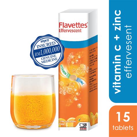 Vitamin c pharmacokinetics in healthy volunteers: Flavettes Vit.C+Zinc Effervescent Orange 15s | Immunity ...