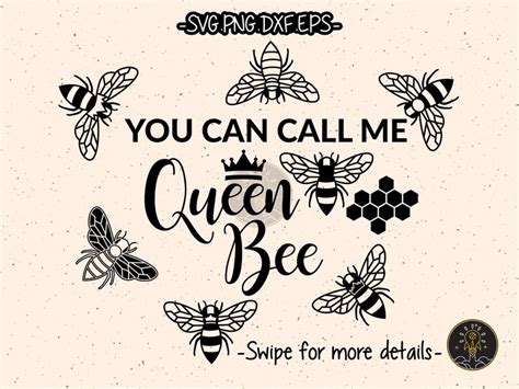 queen bee svg cut file vector cricut silhouette cameo clipart etsy