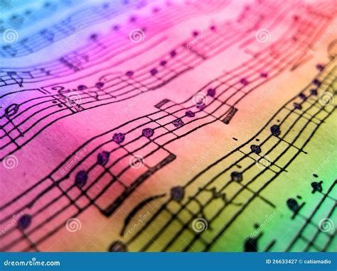Colored Music Sheet Stock Image Image Of Colors Note 26633427