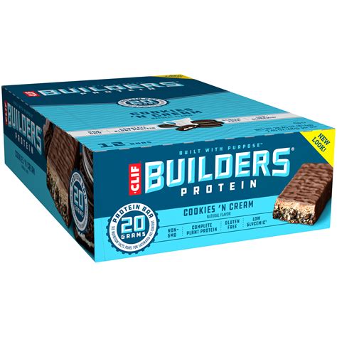 Clif Builders Protein Bars, Cookies N Cream, 20g Protein, 2.4 ounce
