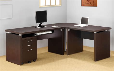 Luna white and concrete grey flexi corner office desk. Furniture: Cheap L Shaped Desk For Elegant Office Room ...