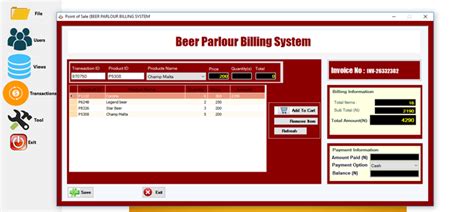 Get Beer Parlor Billing System Using VB NET With Source Code