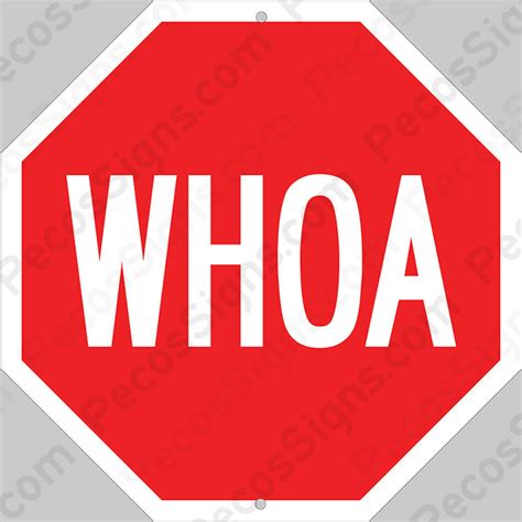 Whoa Sign 12 Aluminum Sign Made In The Usa By Us Vets Etsy