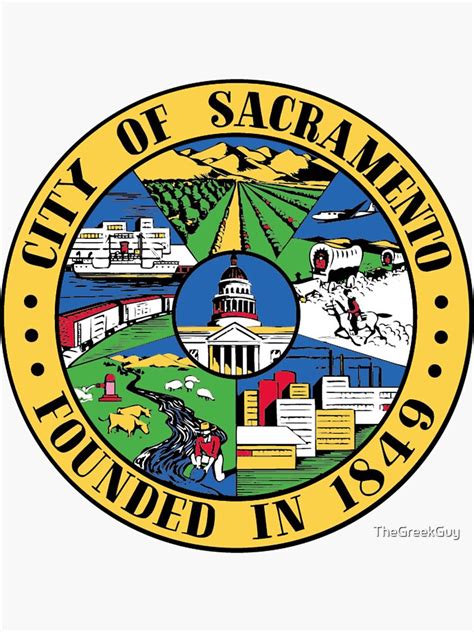The City Of Sacramento Seal Sticker For Sale By Thegreekguy Redbubble
