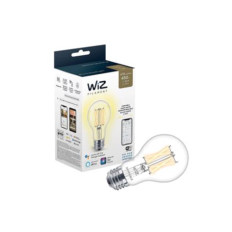 Philips Wiz 40w A19 Clear Wifi Dimmable Led Light Bulb The Home Depot