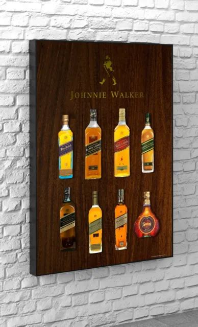 Johnnie Walker Whisky Collection Friendship Office Wall Art Poster Canvas 2494 Picclick
