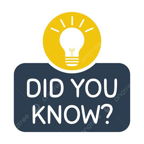Did You Know Label Vector With Bulb Did You Know Element Did You Know Knowledge Png And