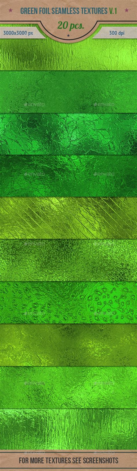 Green Foil Seamless Textures Pack V1 By Marabudesign Graphicriver