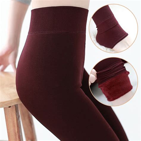 ladies women fleece lined thermal tights warm winter thick cosy soft pants 8 20 ebay