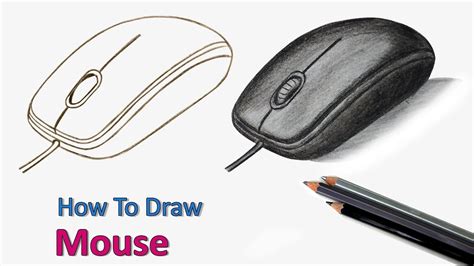 How To Draw Computer Mouse Step By Step Very Easy Youtube