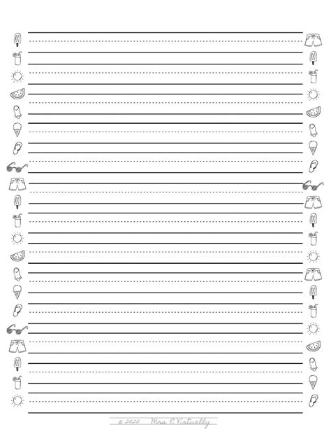 Primary Lined Writing Paper Printable Winter Themed • Mrs E Virtually