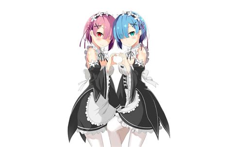 Wallpaper Girls Anime Art Ram Maids Rem Re Zero Kara Hajime Chip