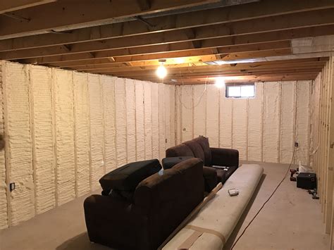 Basement Wall Spray Foam Insulation In Stevens Point Wi Oakwood