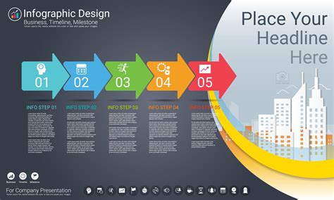 Business Infographics Template Milestone Timeline Or Road Map With