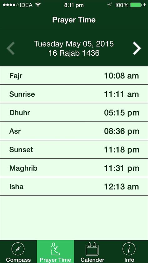 Islamic Prayer Times Qibla Compass And Hijri Calendar Ios