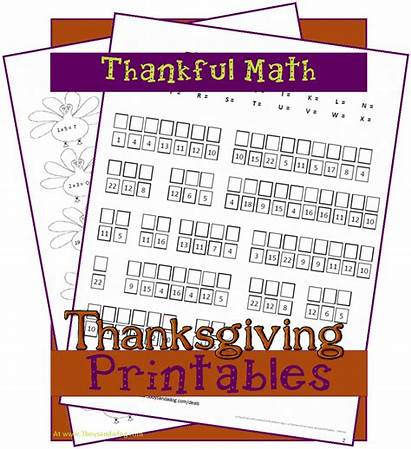 Printable Math Thanksgiving Worksheets Thankful Homeschool Printables