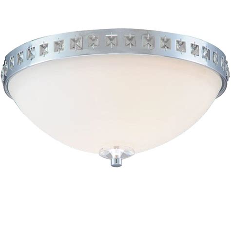 White ceiling fan with light. Hampton Bay 2-Light Polished Chrome Ceiling Flushmount ...