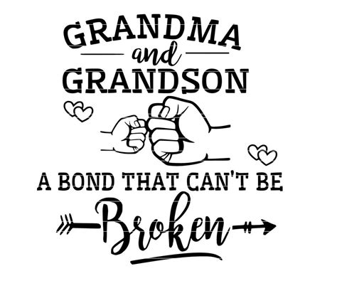grandma and grandson bond that cant be broken svg dxf png etsy