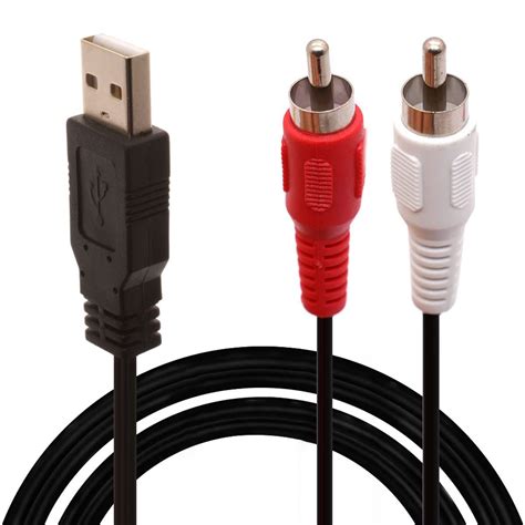 Tomost Usb To Rca Cable Rca To Usb Cable Usb 20 Male To 2 Rca Male
