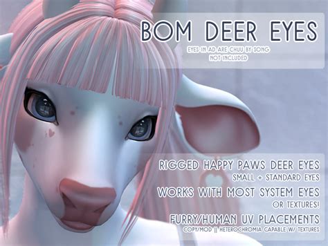 second life marketplace wickedpup rigged bom eyes happy paws deer goat sheep