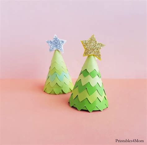 Paper Cone Christmas Tree Craft Printables 4 Mom