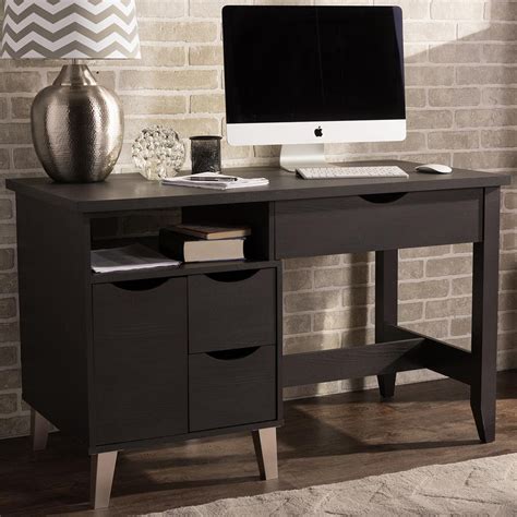 Made in texas oak desk painted black. Baxton Studio Mckenzie Contemporary Dark Brown Finished ...