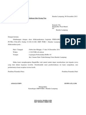 Surat izin orang tua merupakan suatu surat tertulis yang digunakan sebagai pernyataan dari orang tua selain itu terkadang sekolah meminta surat pernyataan tertulis dari orang tua bahwa mereka mengizinkan anaknya untuk berikut contoh surat izin untuk bekerja di perusahaan makanan. Contoh Surat Izin Tidak Mengikuti Kegiatan Ekstrakurikuler ...