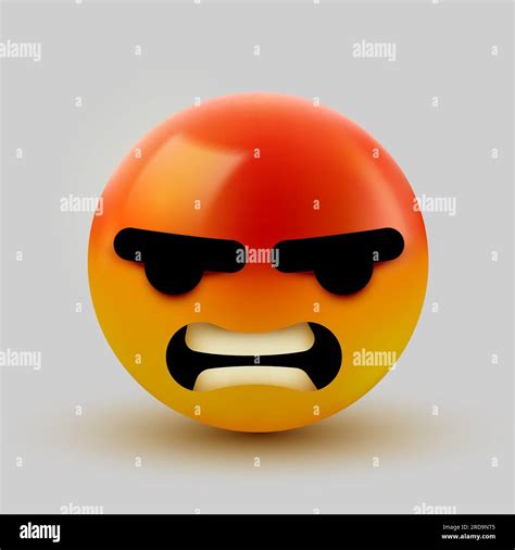 3d Angry Mad Emoji Sign Emoticon Icon Design For Social Network