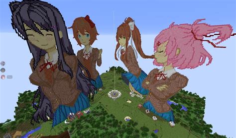 We Made The Dokis Pixel Art In Minecraft Yuri Time Lapse In Comments