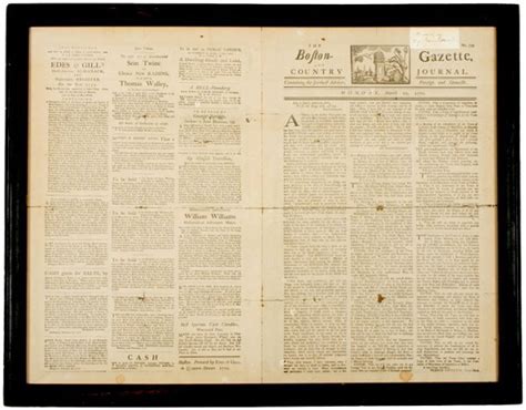 234 Reprint Of March 1770 Boston Massacre Newspaper Lot 234