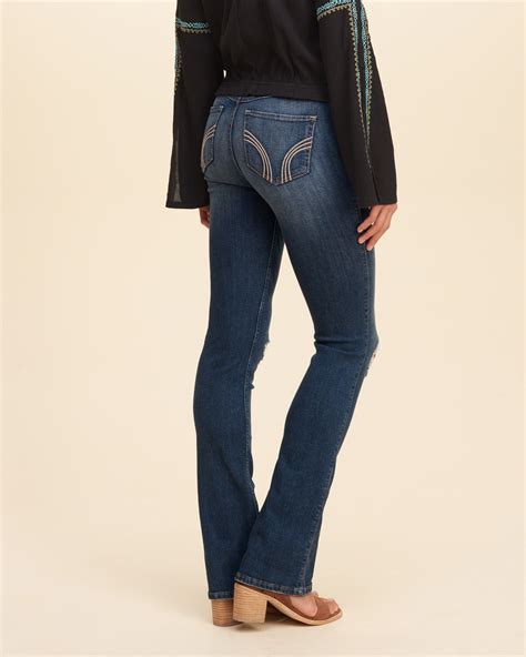 Lyst Hollister High Rise Boot Jeans In Blue
