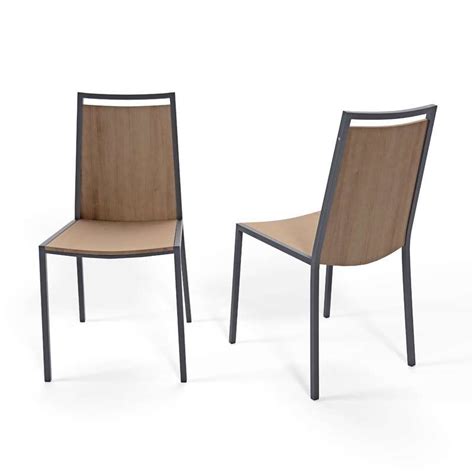 18 » w x 16 » d hauteur du siège: Chaise de cuisine en métal et bois - Concept | 4-pieds.com