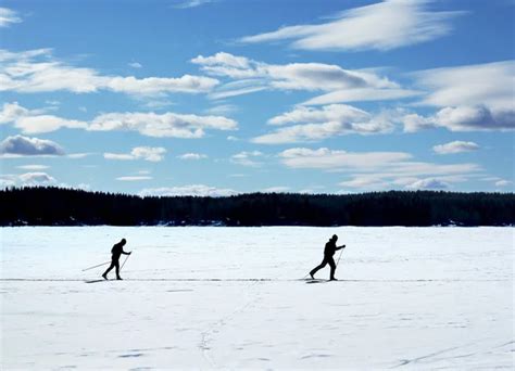 Nordic Skiing On Frozen Lake Stock Photo By ©anterovium 22937990
