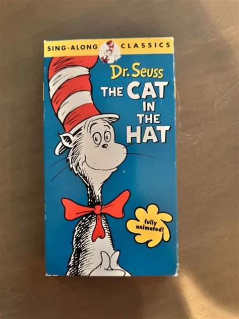 Vintage Dr Seuss The Cat In The Hat Vhs Tape Fully Animated Sing Along