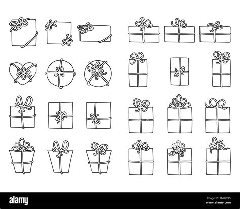 Pack Of Hand Drawn Vector Illustrations Of Simple Closed Wrapped T