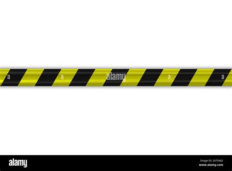 Caution Police Black And Yellow Striped Borders Vector Illustration