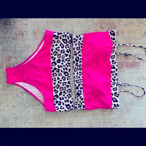 Chic Soul Swim Hot Pink Leopard Bikini Brand New In Bags Poshmark
