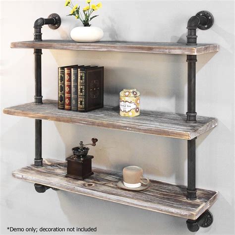 Check spelling or type a new query. Rustic Industrial DIY 3 Levels Floating Pipe Shelf (92 cm)