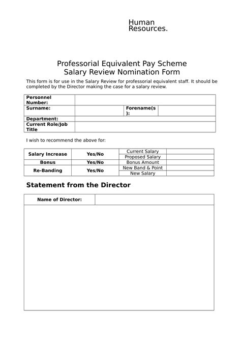 Free Salary Review Forms In Pdf Ms Word Excel
