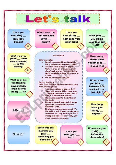 Review Of Past Tenses Speaking Activity Esl Worksheet By Cristiane